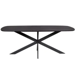 Yuna Eettafel Deens ovaal zwart 200 cm