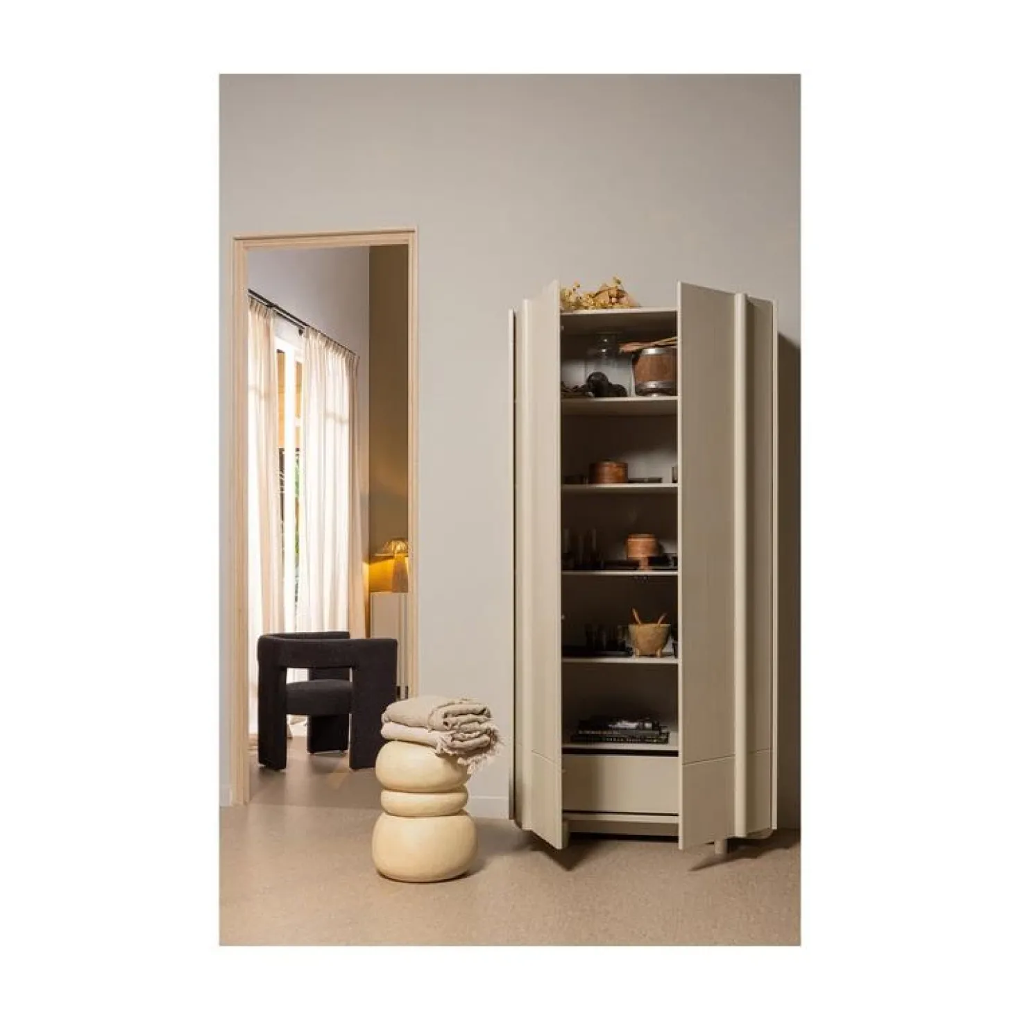 Yvo Bijzettafel Betonlook Naturel 37cm