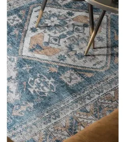 Zareen vloerkleed vintage rechthoek blauw 2