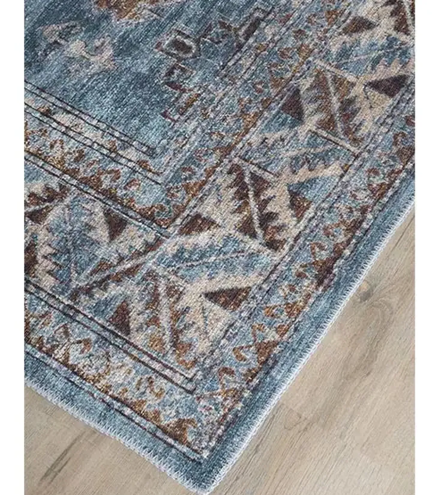 Zareen vloerkleed vintage rechthoek blauw 3