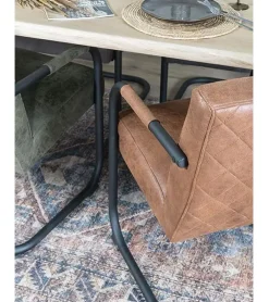 Zareen vloerkleed vintage rechthoek blauw