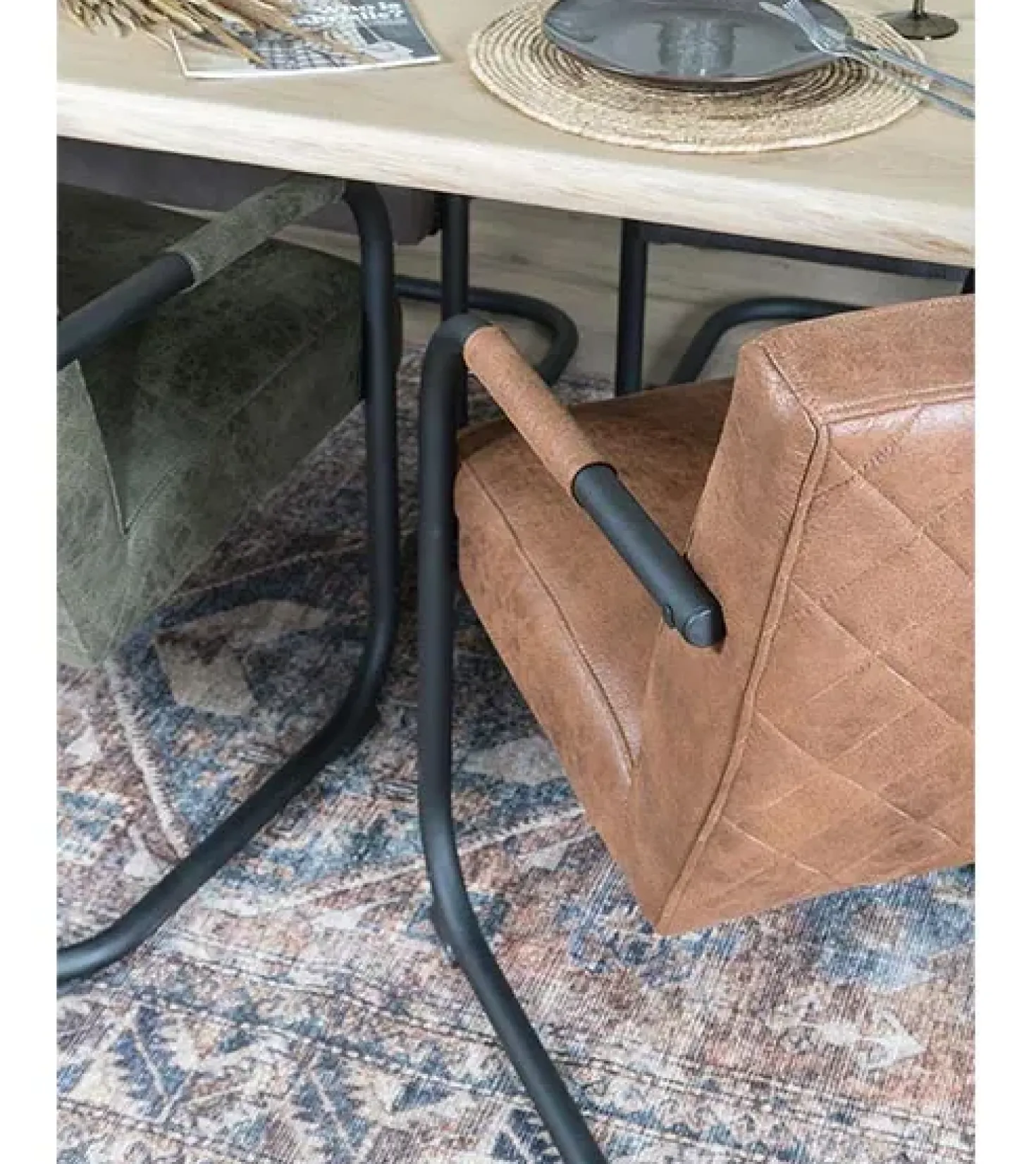 Zareen vloerkleed vintage rechthoek blauw