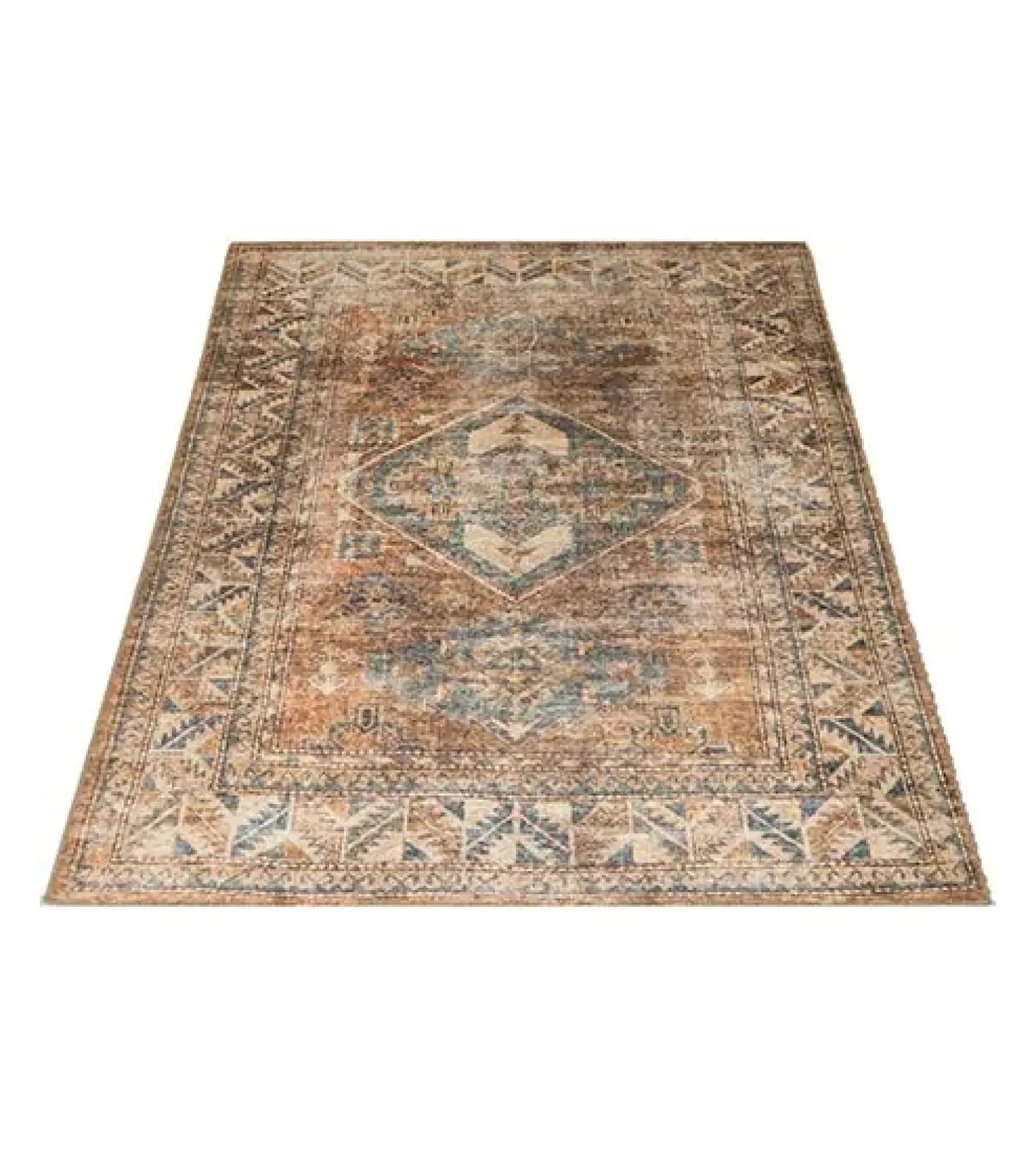 Zareen vloerkleed vintage rechthoek blauw