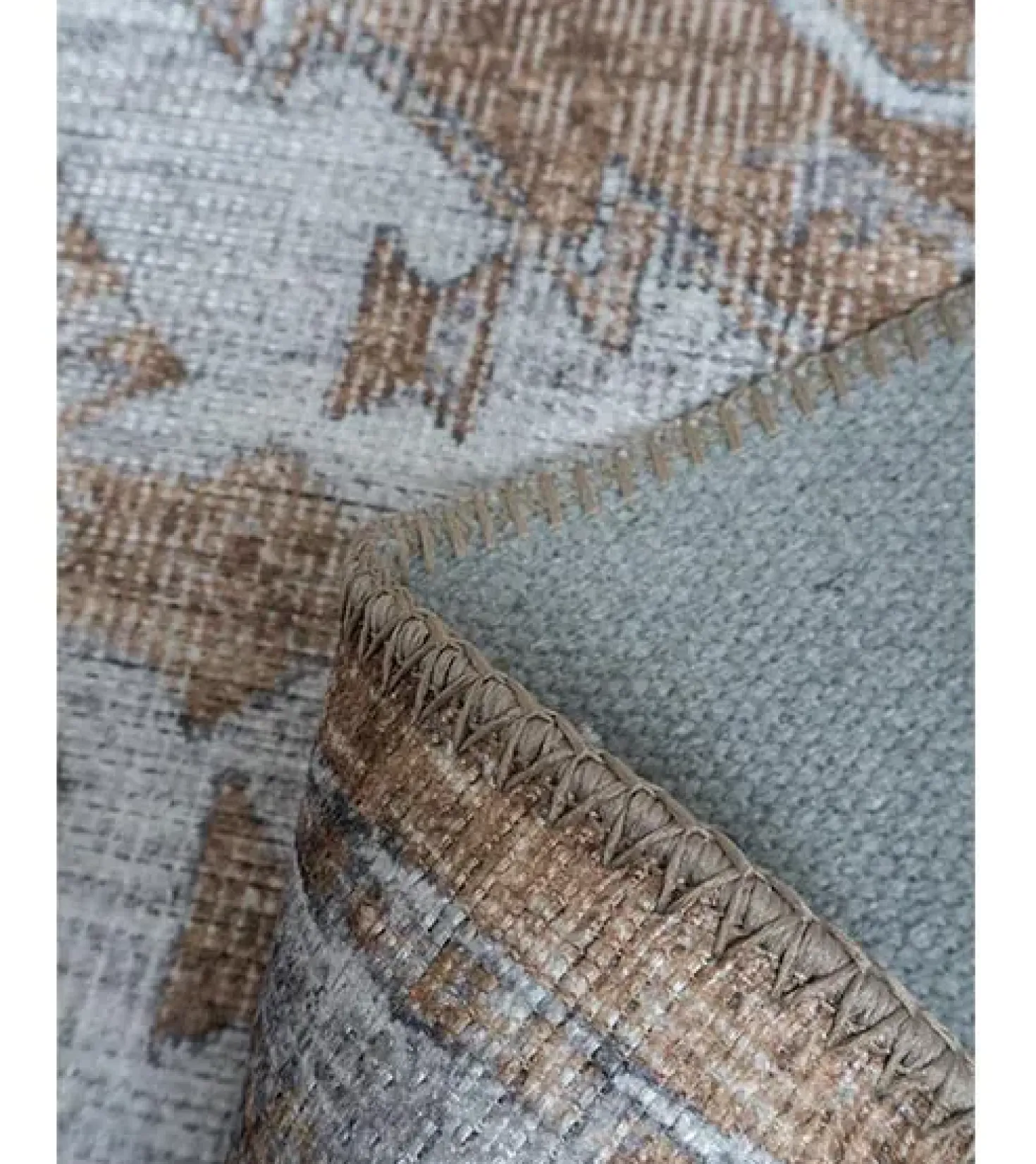Zareen vloerkleed vintage rechthoek bruin/blauw