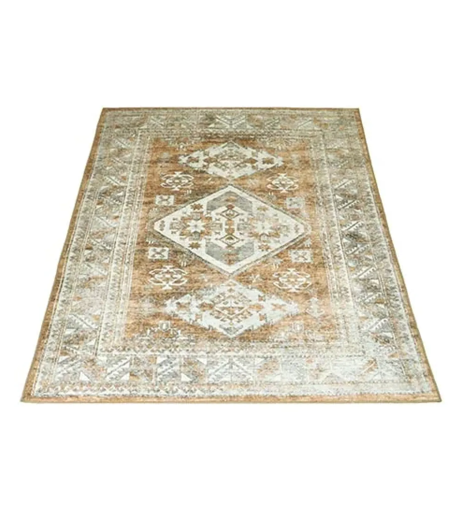 Zareen vloerkleed vintage rechthoek bruin/blauw