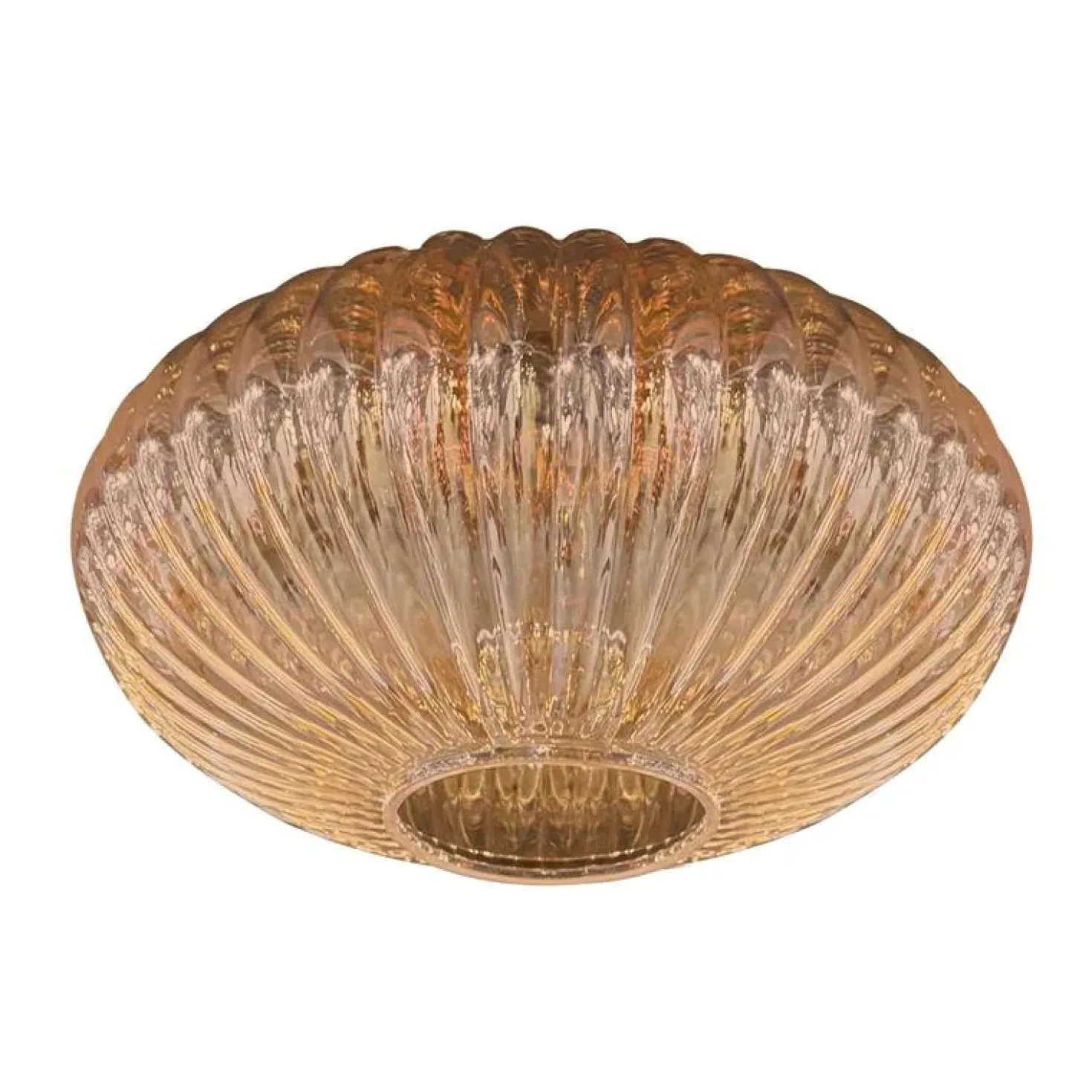 Zavi 5-lichts Getrapte Hanglamp Geribbeld Amberglas