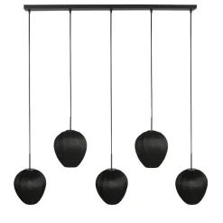 Zavi 5-lichts Hanglamp Zwart Stof