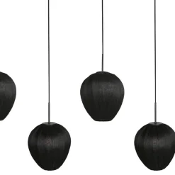 Zavi 5-lichts Hanglamp Zwart Stof