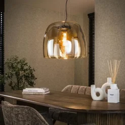 Zeldana 1-lichts Hanglamp XL Amberglas