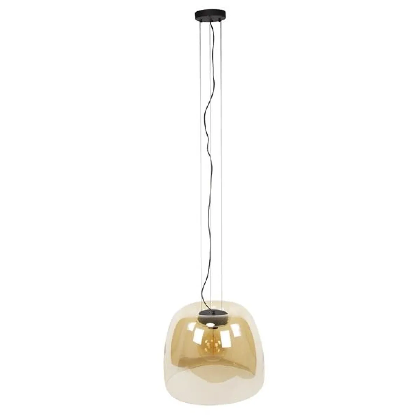 Zeldana 1-lichts Hanglamp XL Amberglas