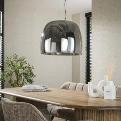 Zeldana 1-lichts Hanglamp XL Smoke Glas