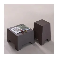 Zina Bijzettafel Laag Cement Bruin 50cm