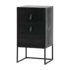 Zola Nachtkastje met Lade en Deur Zwart 40cm