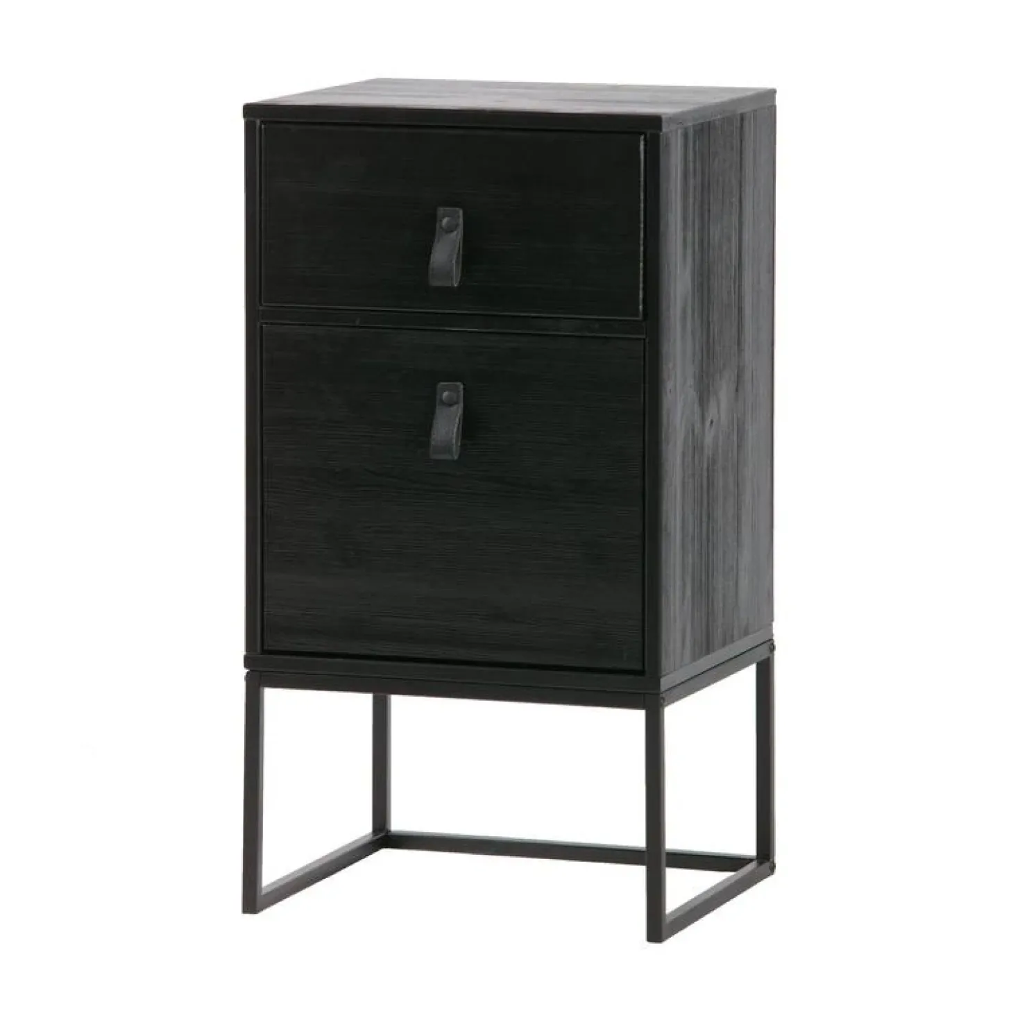 Zola Nachtkastje met Lade en Deur Zwart 40cm