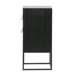 Zola Nachtkastje met Lade en Deur Zwart 40cm