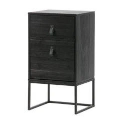 Zola Nachtkastje met Lade en Deur Zwart 40cm