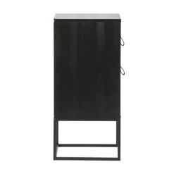 Zola Nachtkastje met Lade en Deur Zwart 40cm