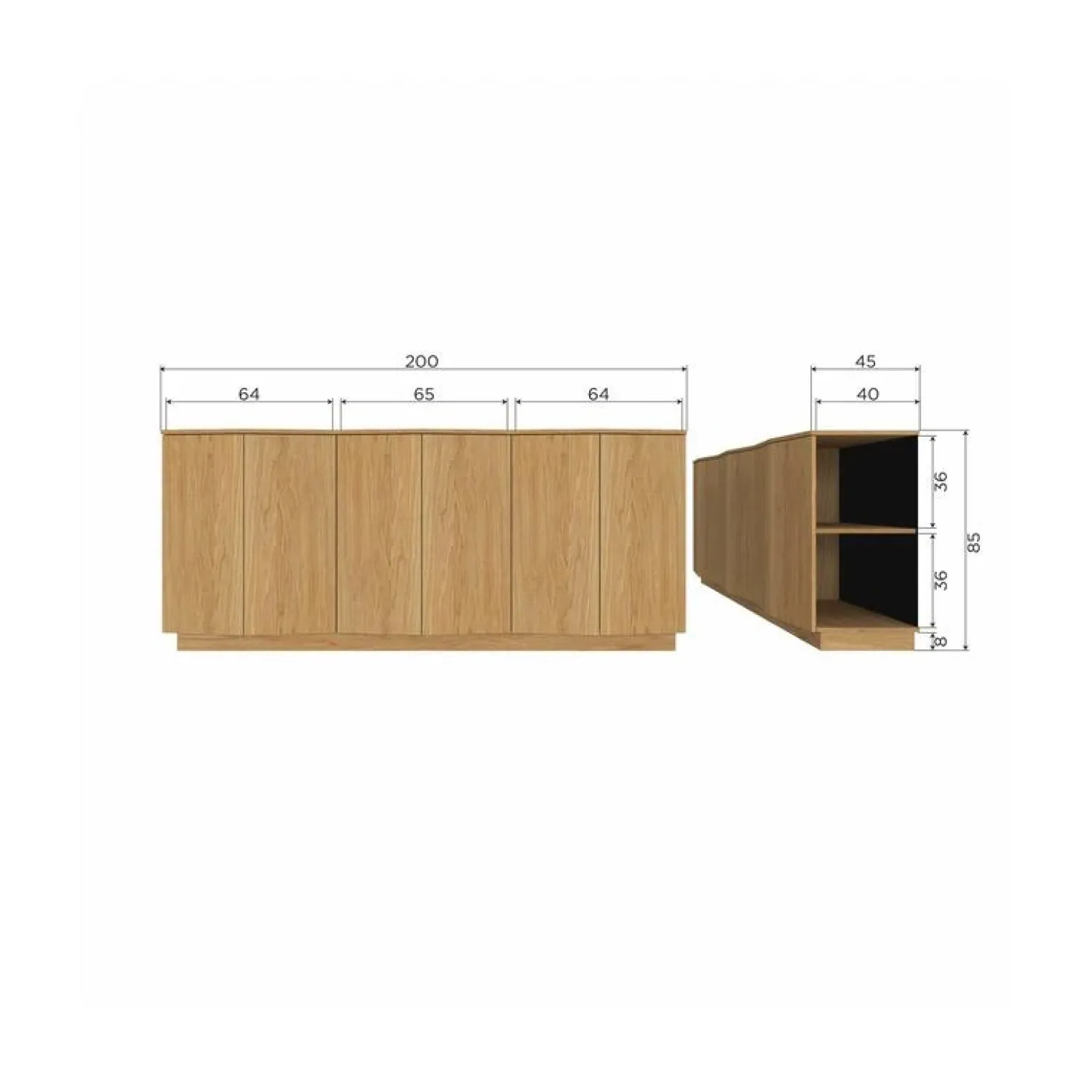 Zuma Dressoir Eikenfineer 200cm