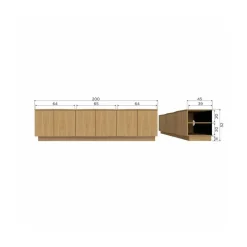 Zuma Tv meubel Eikenfineer 200cm
