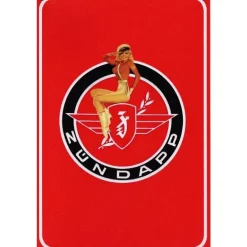 Zundapp brommer meisje op logo - metalen bord