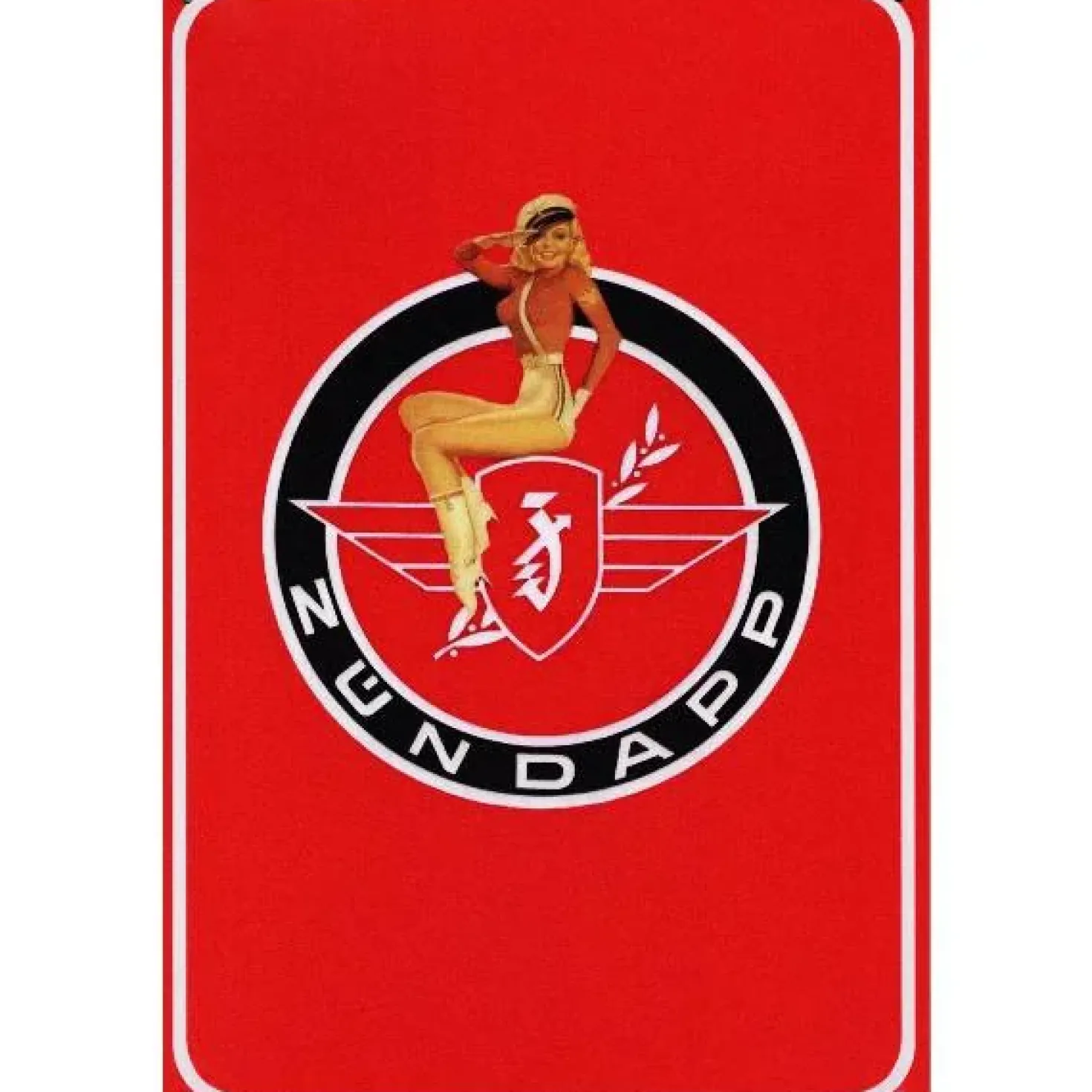 Zundapp brommer meisje op logo - metalen bord