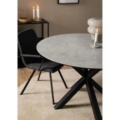 Zuvio Eettafel Rond Grijs Keramiek 120cm