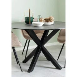 Zuvio Eettafel Rond Zwart Keramiek 120cm