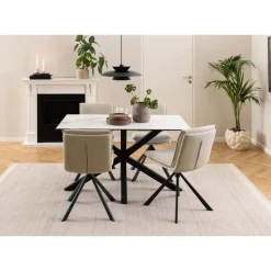 Zuvio Eettafel Wit Keramiek 135cm