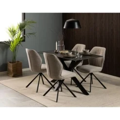 Zuvio Eettafel Zwart Keramiek 135cm