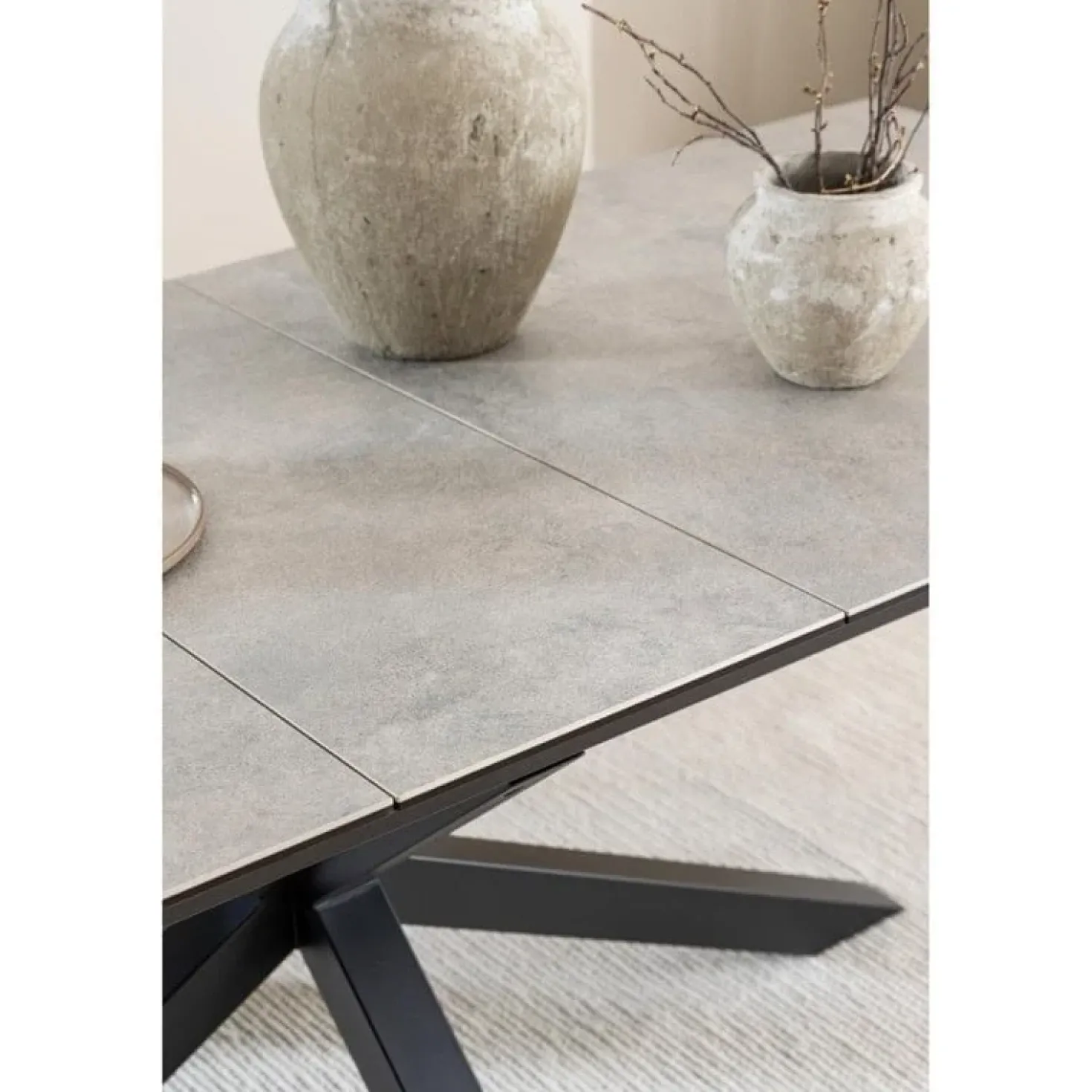 Zuvio Uitschuifbare Eettafel Grijs Keramiek 240cm