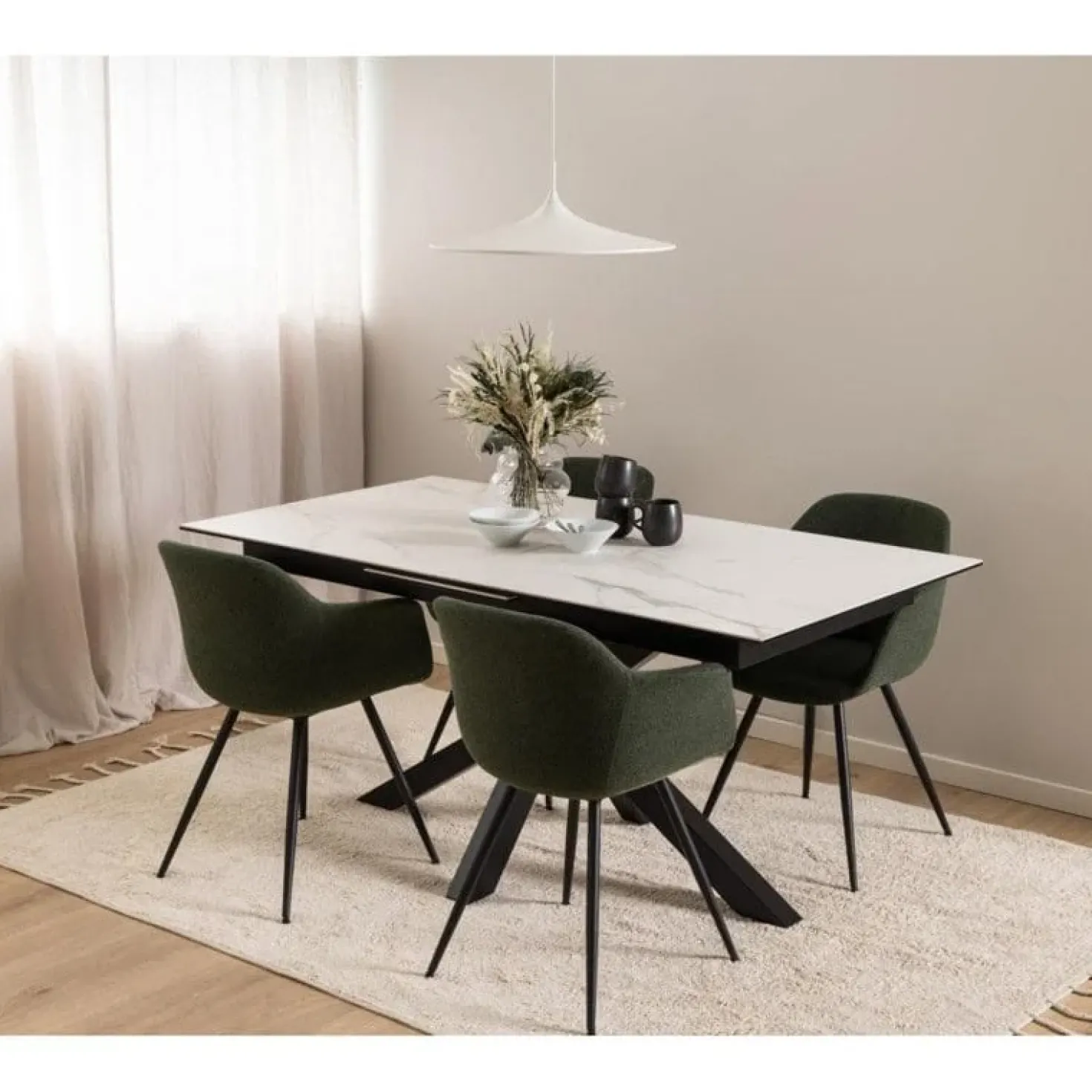 Zuvio Uitschuifbare Eettafel Wit Keramiek 210cm