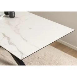 Zuvio Uitschuifbare Eettafel Wit Keramiek 210cm