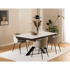 Zuvio Uitschuifbare Eettafel Wit Keramiek 240cm