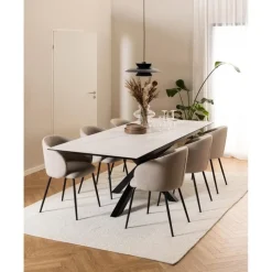 Zuvio Uitschuifbare Eettafel Wit Keramiek 240cm
