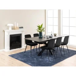 Zuvio Uitschuifbare Eettafel Zwart Keramiek 210cm