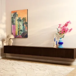 Zwevend Tv meubel Martin Walnoot 280cm
