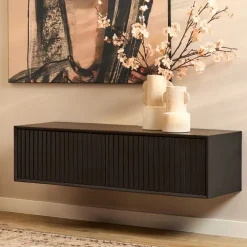 Zwevend Tv meubel Martin Zwart 120 cm