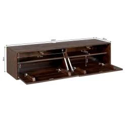 Zwevend Tv meubel Melanie Walnoot 120cm