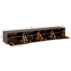 Zwevend Tv meubel Melanie Walnoot 240cm