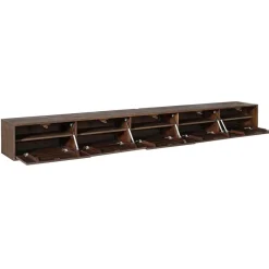 Zwevend Tv meubel Melanie Walnoot 280cm