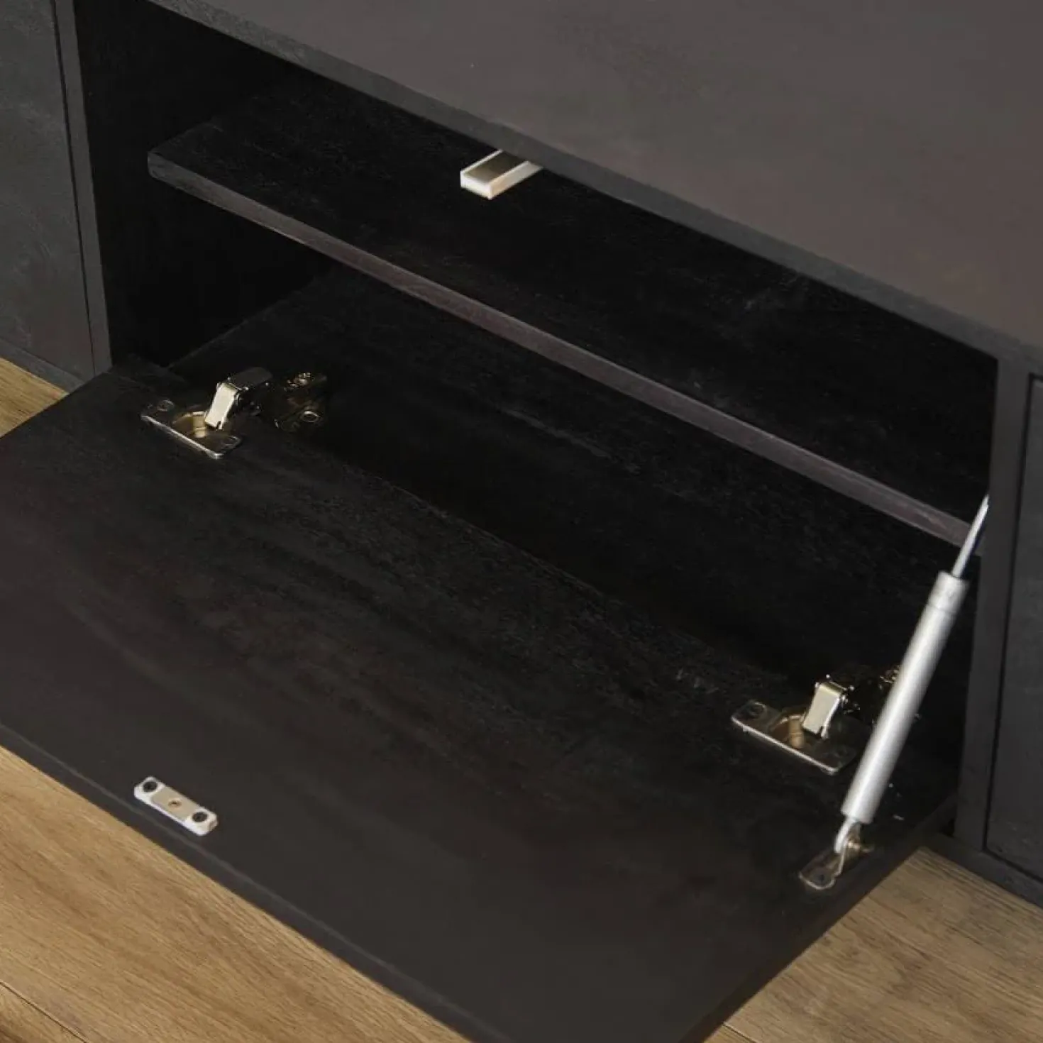 Zwevend Tv meubel Melanie Zwart 200cm