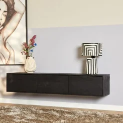 Zwevend Tv meubel Melanie Zwart 160cm
