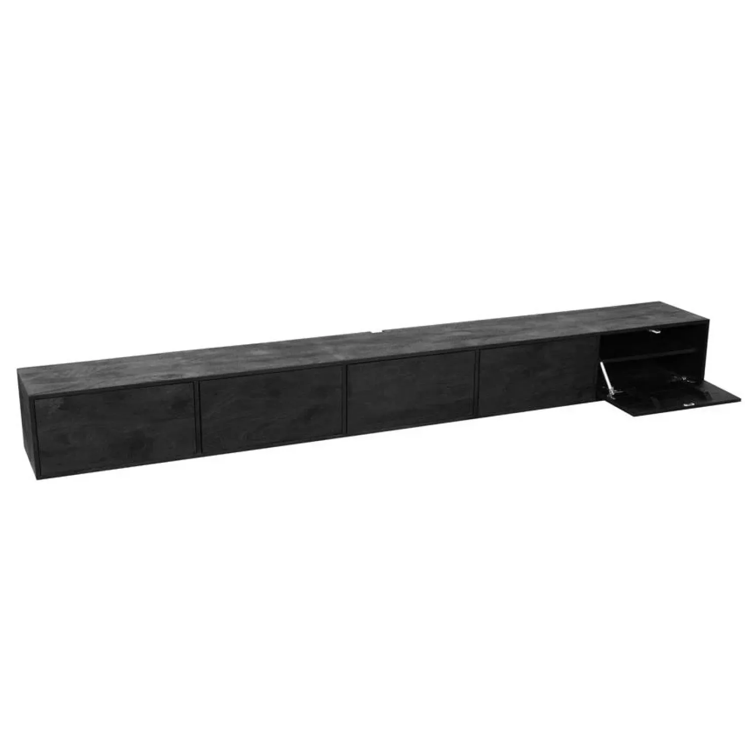 Zwevend Tv meubel Melanie Zwart 280 cm